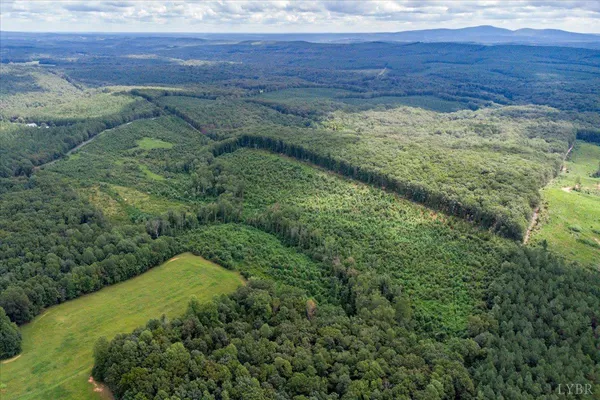 a view of a field with an ocean