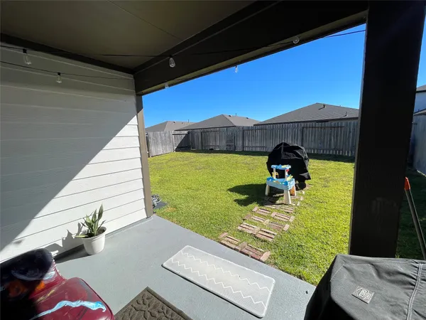a view of an outdoor space and seating area