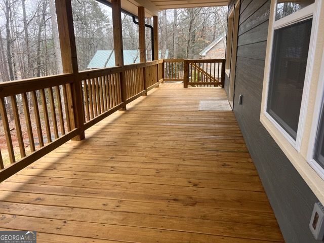 410 Lakeside Hills Road Martin, GA 30557 - Photo 34 of 53 a view of balcony with wooden floor