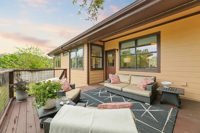 a backyard of a house with lots of green space