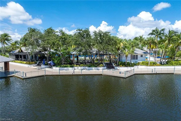 a view of a lake with houses