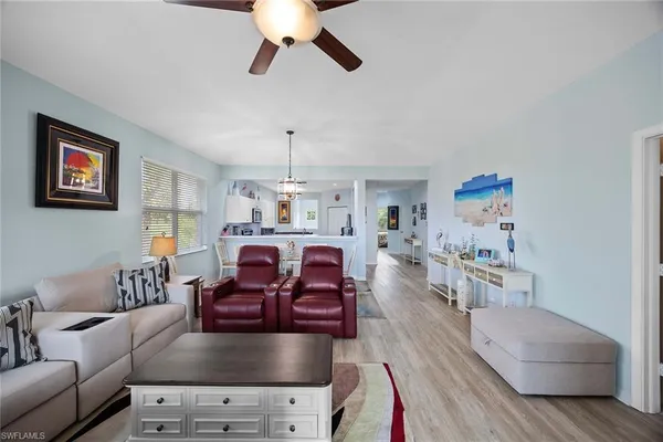 a living room with furniture