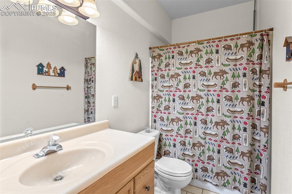 162 Ridge Top Drive Divide, CO 80814 - Photo 28 of 50 a bathroom with a sink toilet and shower