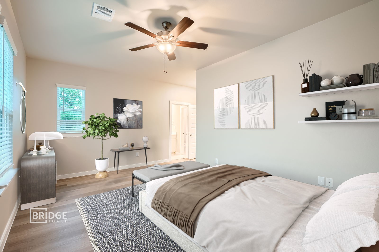 371 Huisache Street Lake Jackson, TX 77566 - Photo 8 of 10 a bedroom with a large bed and a chandelier