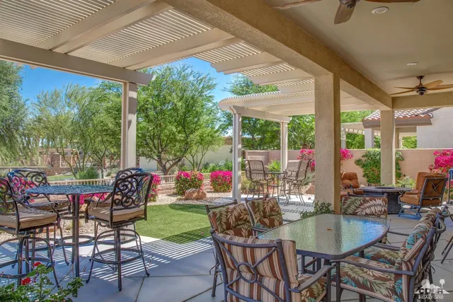 a outdoor space with furniture