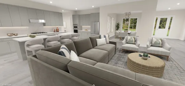 a living room with furniture