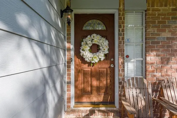 a view of a glass door