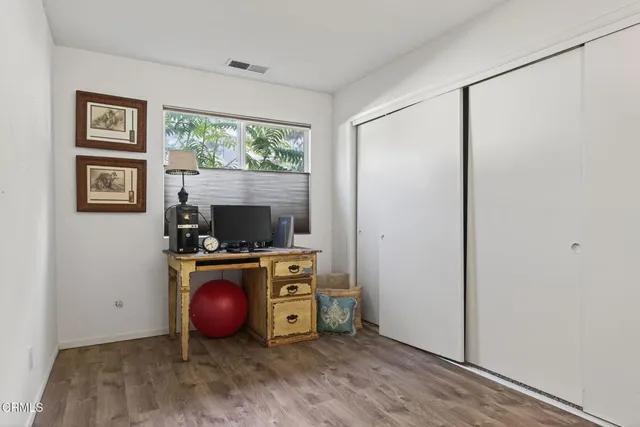 a room with furniture and a fireplace