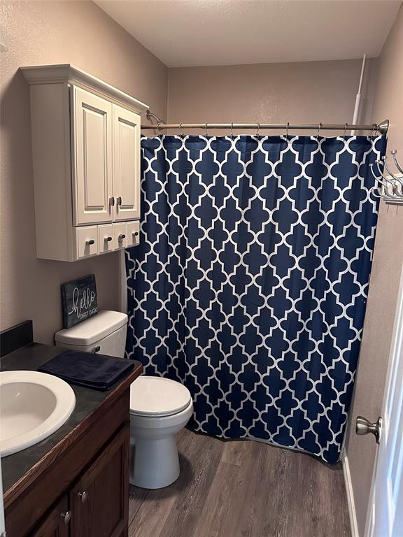 12638 Highway 82 Savoy, TX 75479 - Photo 6 of 21 a bathroom with a granite countertop toilet and a sink