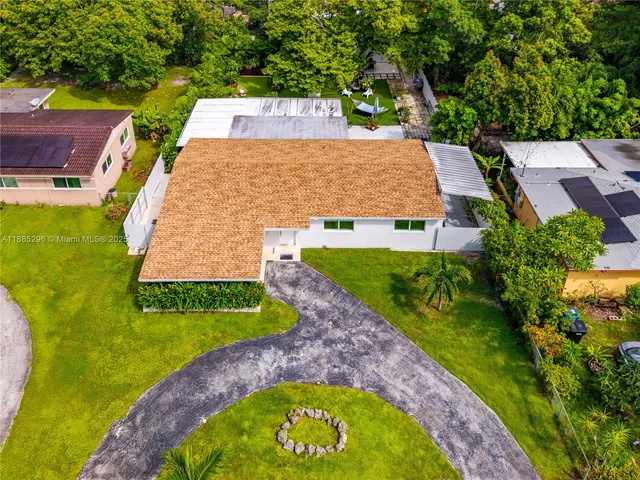 an aerial view of a house
