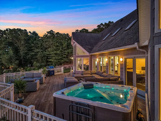 a view of outdoor seating space and balcony