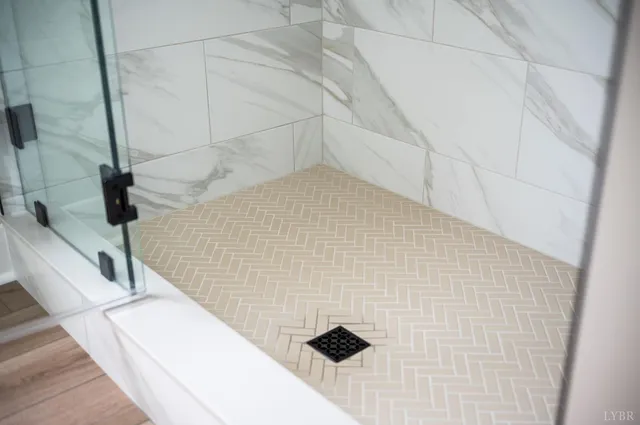 a bathroom with a shower