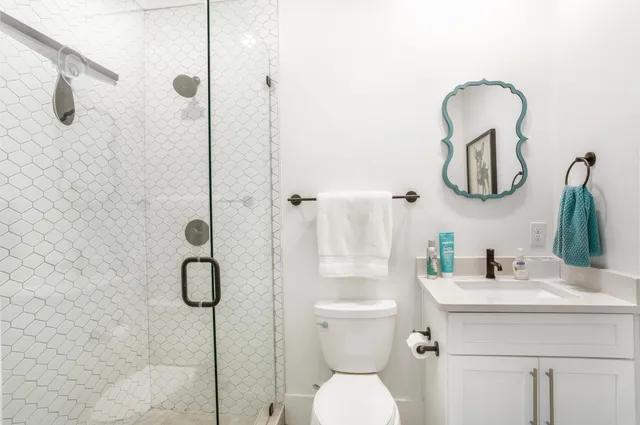 a view of a balcony with furniture