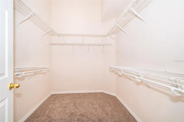 a view of a room with racks on the wall