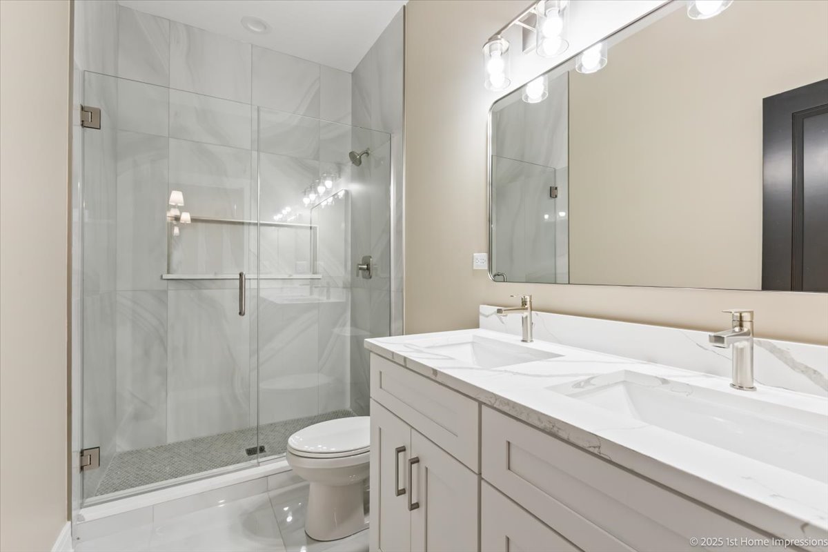 4934 South Champlain Avenue Chicago, IL 60615 - Photo 17 of 25 a bathroom with a sink a toilet and shower