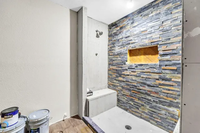 a view of a bedroom from a hallway