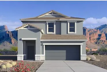 a front view of a house with a garage