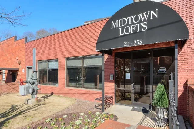 a view of a entrance door of the building