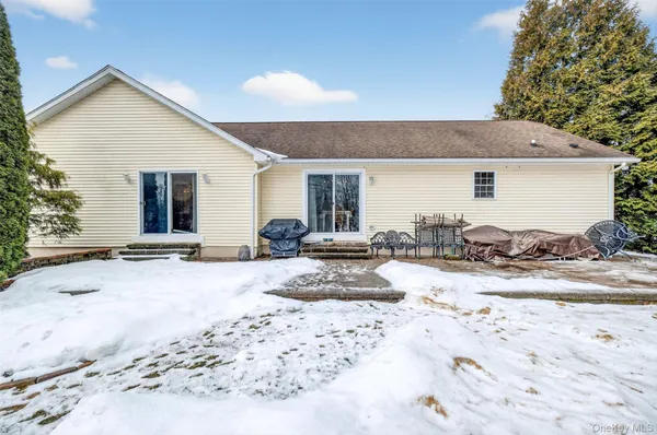 a view of a snow on the side of the road