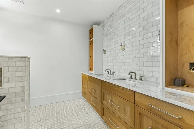 a bathroom with a shower