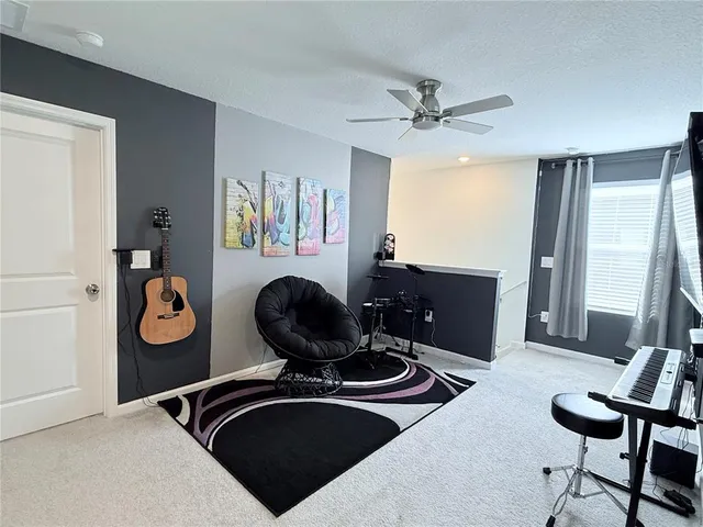 a view of workspace with fan