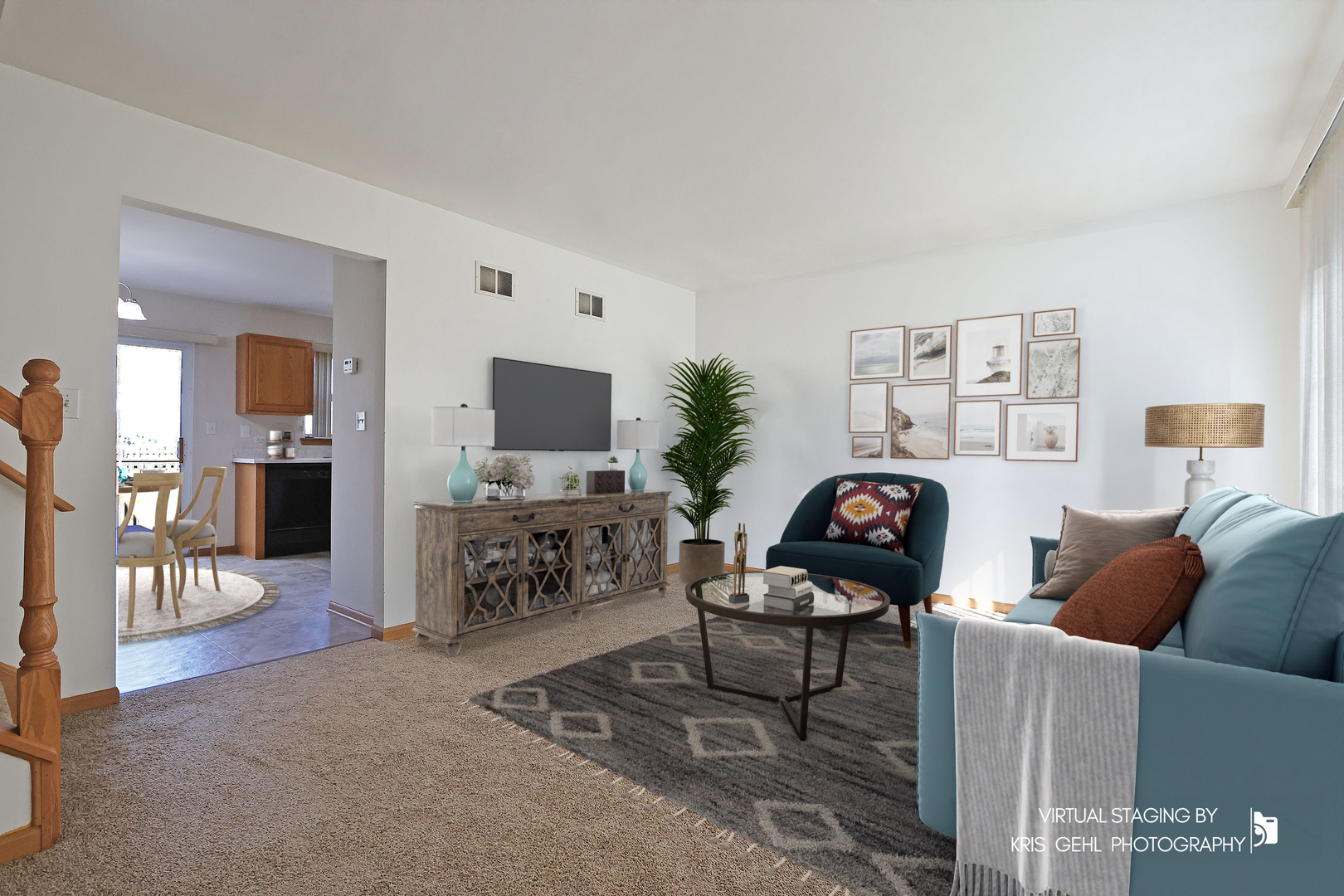 1038 Redondo Drive Romeoville, IL 60446 - Photo 3 of 23 a living room with furniture a flat screen tv and a fireplace