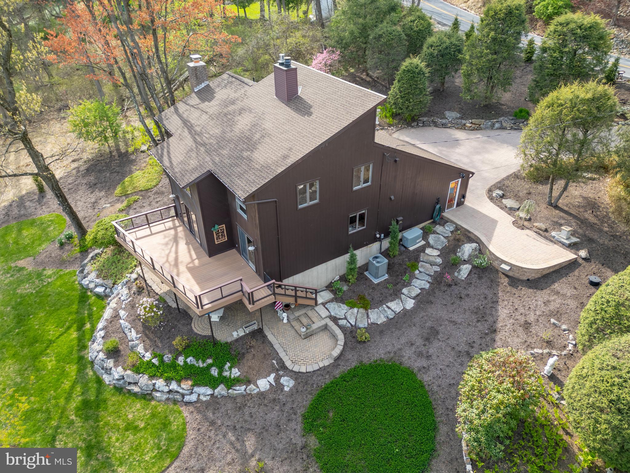 3446 Honeysuckle Road Bethlehem, PA 18015 - Photo 79 of 80 an aerial view of a house with yard and outdoor seating