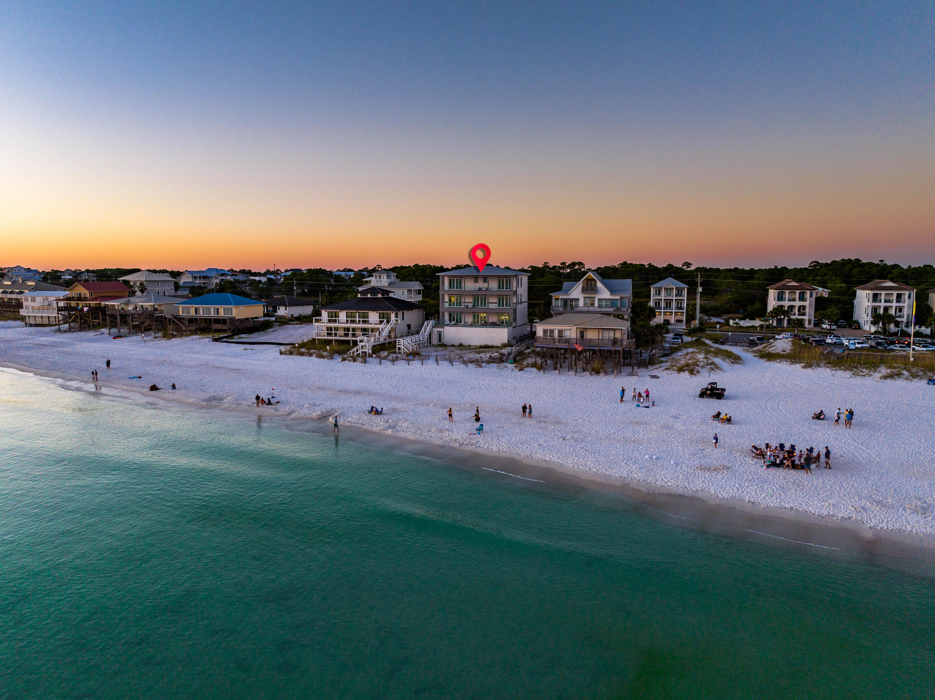 25 Fort Panic Road Santa Rosa Beach, FL 32459 - Photo 64 of 88 25 Fort Panic Aerial Twilight Marked-4