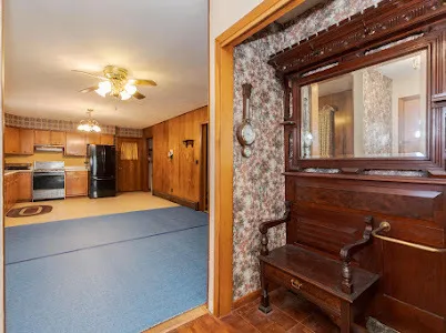 a living room with a furniture and a yard