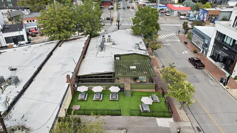 an aerial view of a city