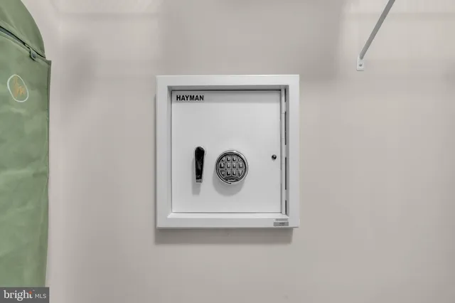 a view of a room with rack on the wall