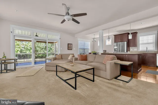 a living room with furniture and a couch