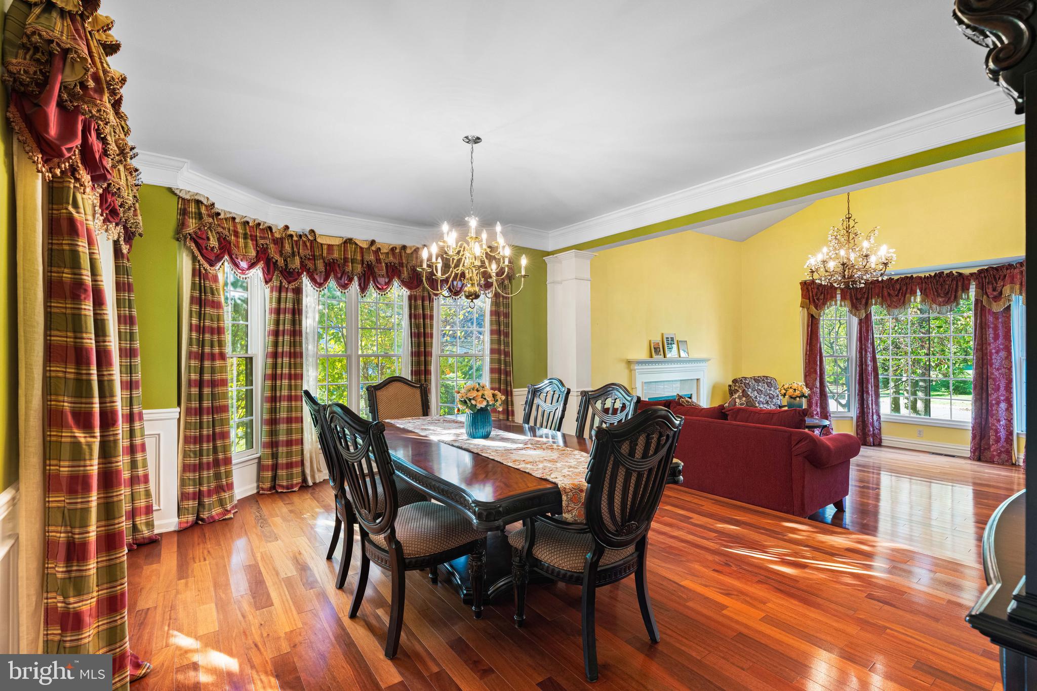 6 Howell Court Princeton Junction, NJ 08550 - Photo 24 of 81 a view of a dining room with furniture a chandelier and wooden floor