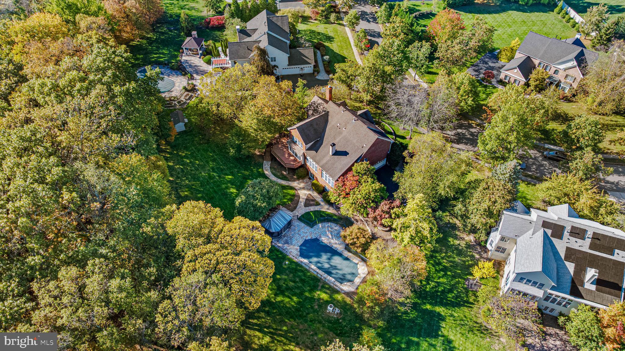 6 Howell Court Princeton Junction, NJ 08550 - Photo 77 of 81 an aerial view of house with yard swimming pool and outdoor seating