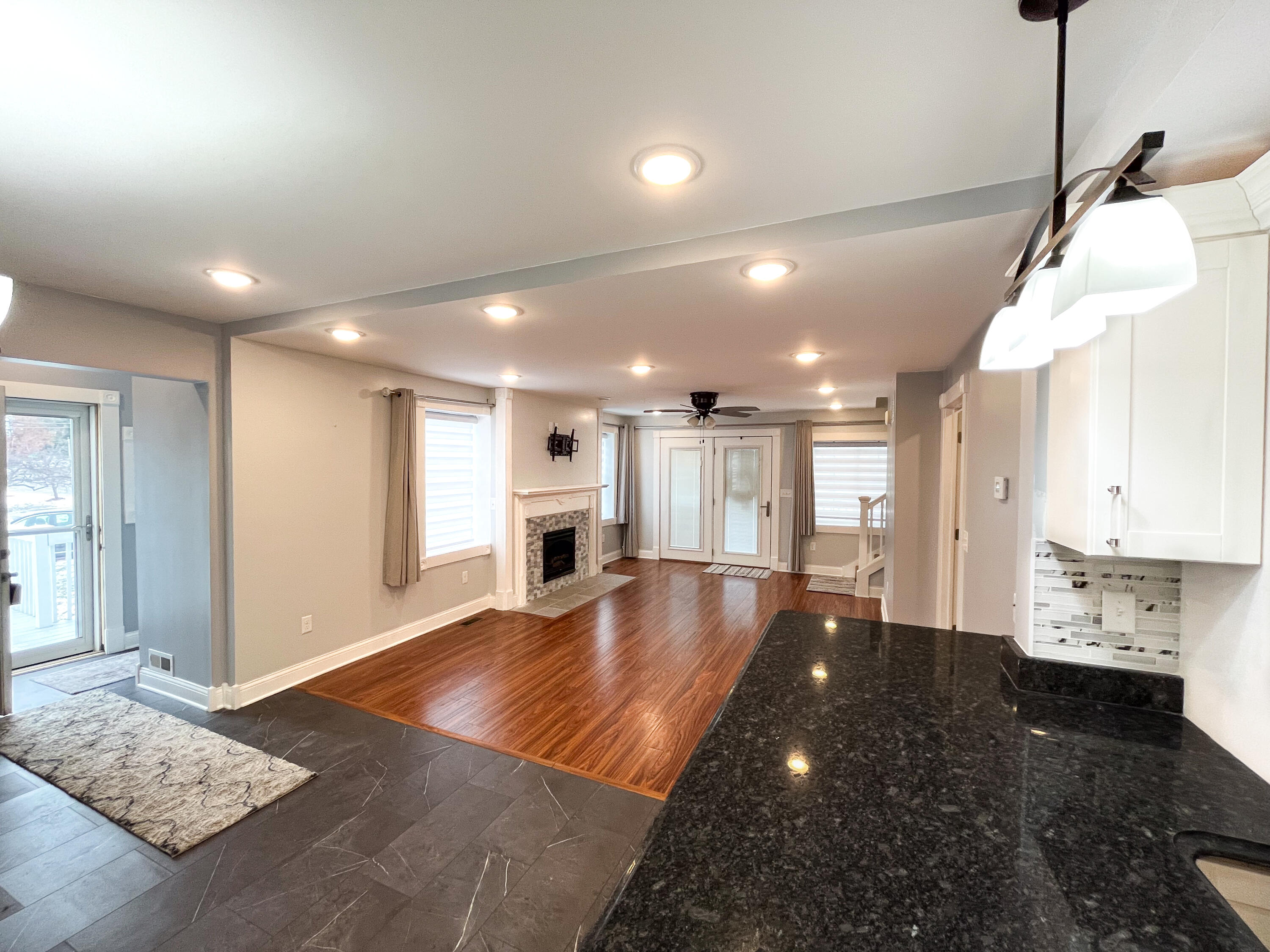 509 North Main Street Hebron, IN 46341 - Photo 6 of 27 a view of a kitchen with a sink and a chandelier