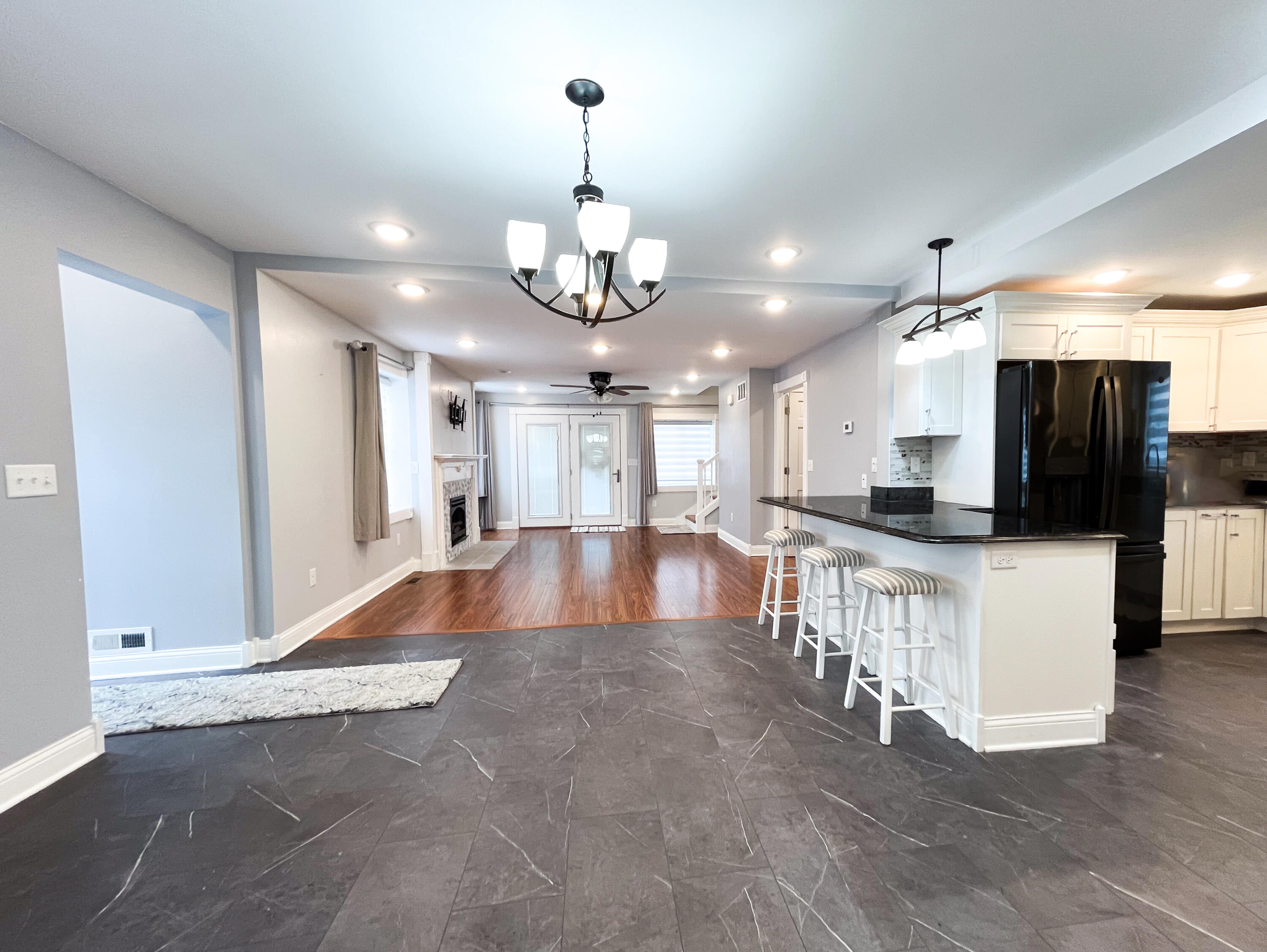 509 North Main Street Hebron, IN 46341 - Photo 7 of 27 a view of large kitchen with refrigerator and microwave