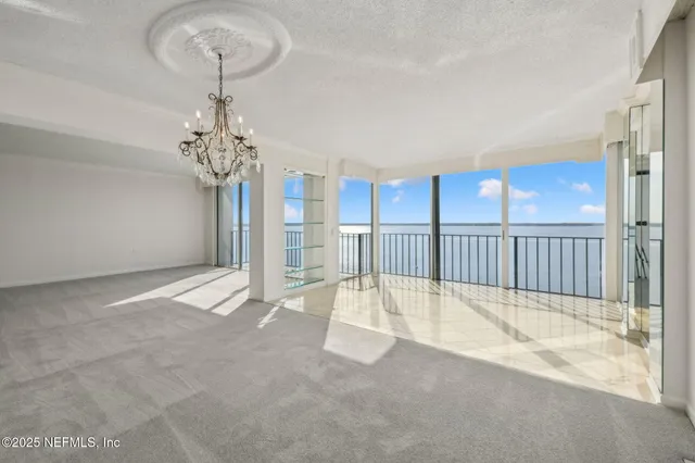 a view of a big room with closet and windows