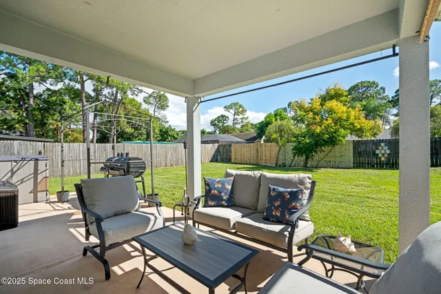 a view of outdoor space with seating area