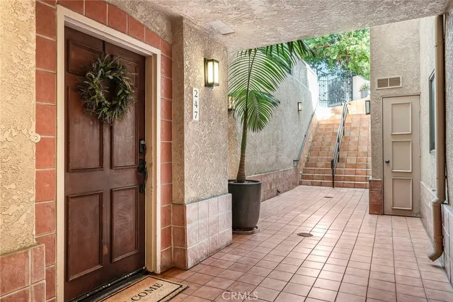 a view of a entryway door of the house