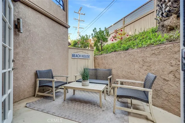 a building outdoor space with a patio