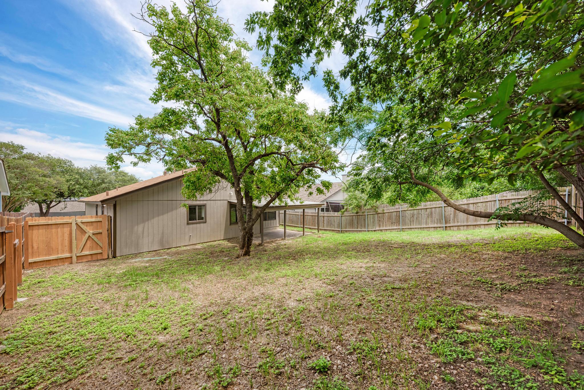 12108 Carnforth Drive Austin, TX 78753 - Photo 32 of 33 a view of a backyard with a tree