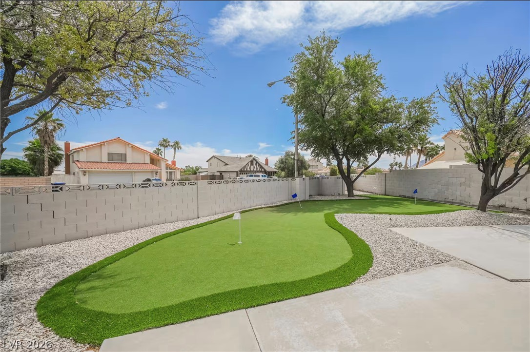 1803 Nuevo Road Henderson, NV 89014 - Photo 46 of 71 View of community with a putting area, a fenced backyard, and a residential view