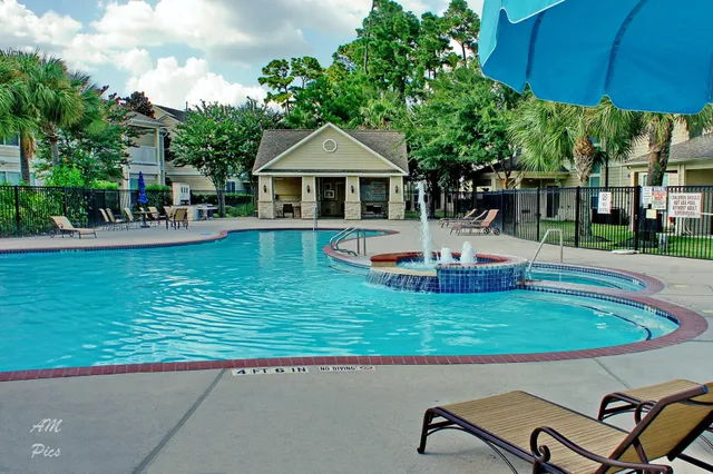 a view of a swimming pool with lounge chair