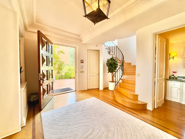a living room with furniture