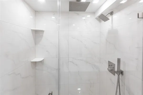 a bathroom with a shower