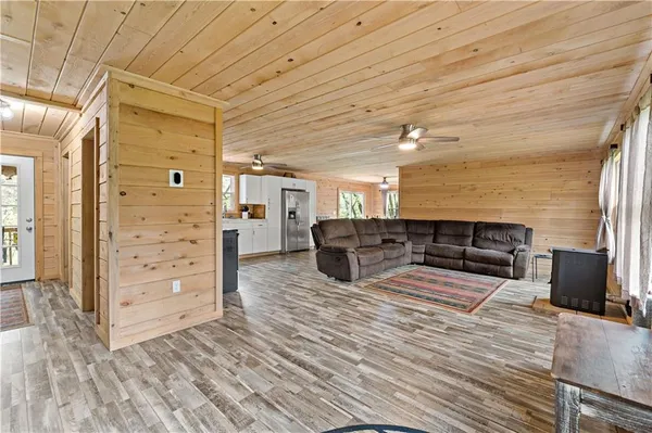 a living room with furniture