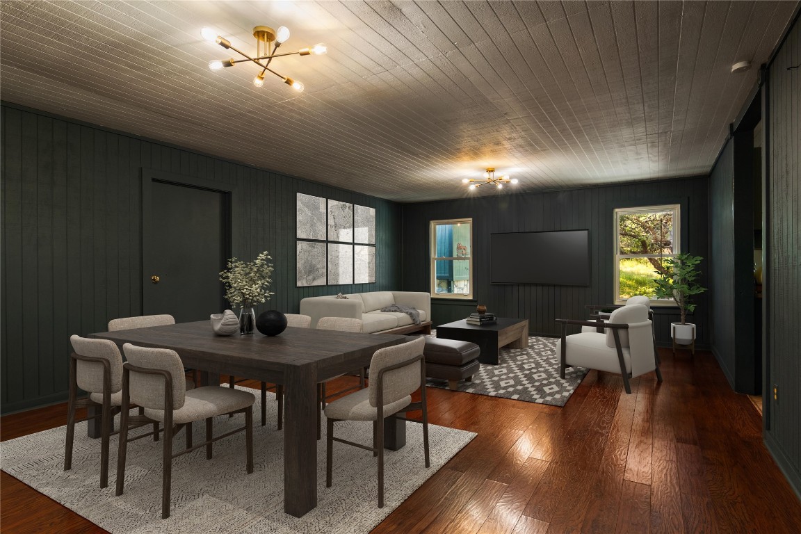 435 Spangenberg Road Blanco, TX 78606 - Photo 18 of 40 a view of a dining room with furniture window and wooden floor