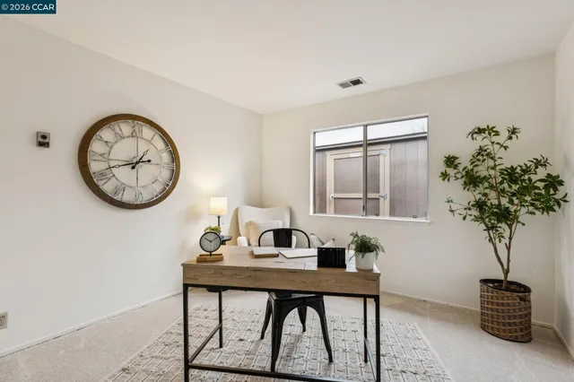 a view of a garden with an outdoor space