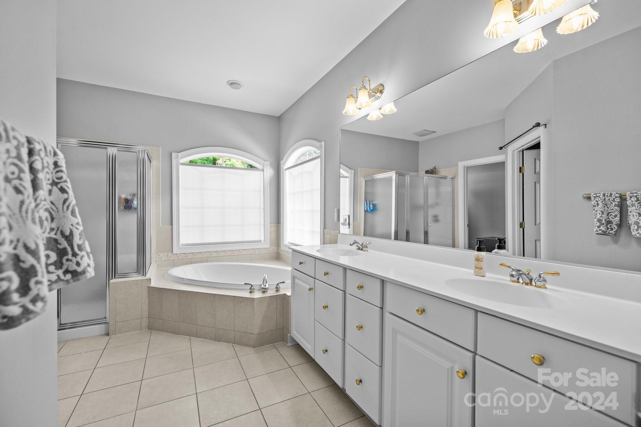 309 Chancelot Lane Fort Mill, SC 29708 - Photo 14 of 43 a bathroom with a tub a sink and mirror