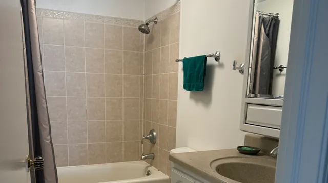 a bathroom with a sink and a tub